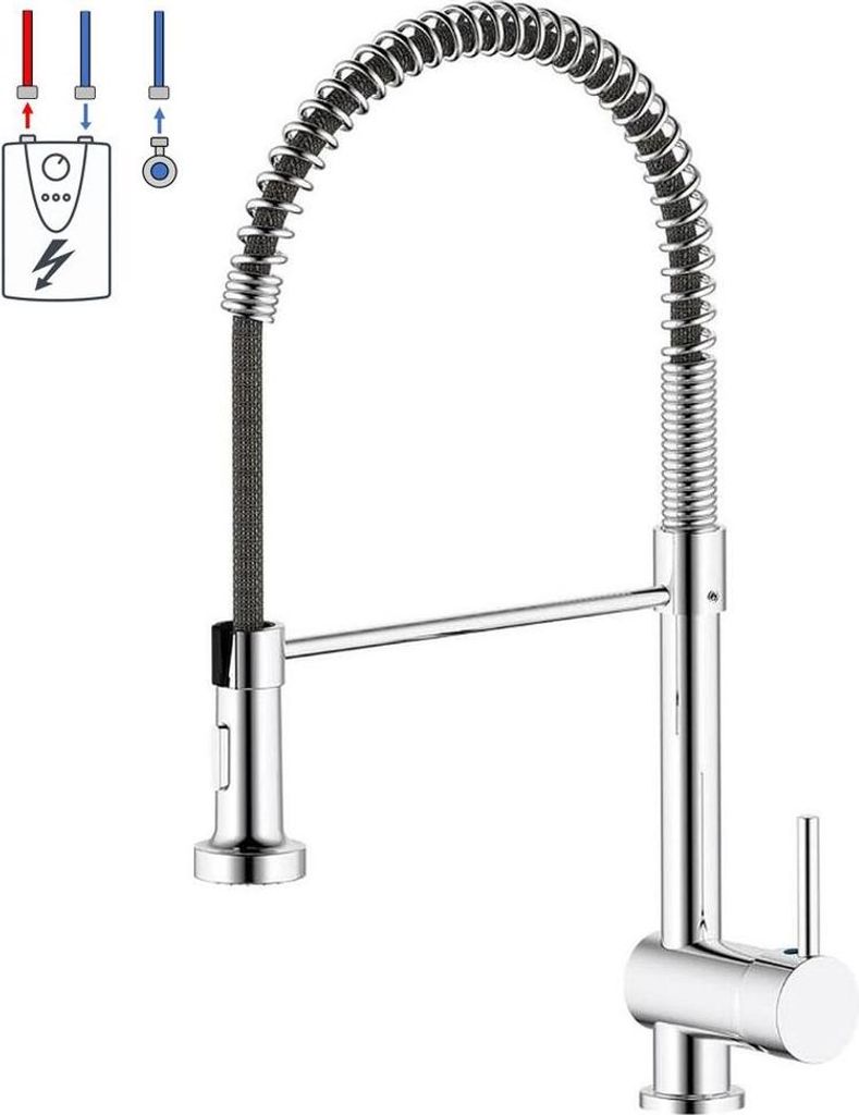 Küchenarmatur Respekta Ovalis Pro Niederdruck 360 Grad Schwenkbereich Chrom