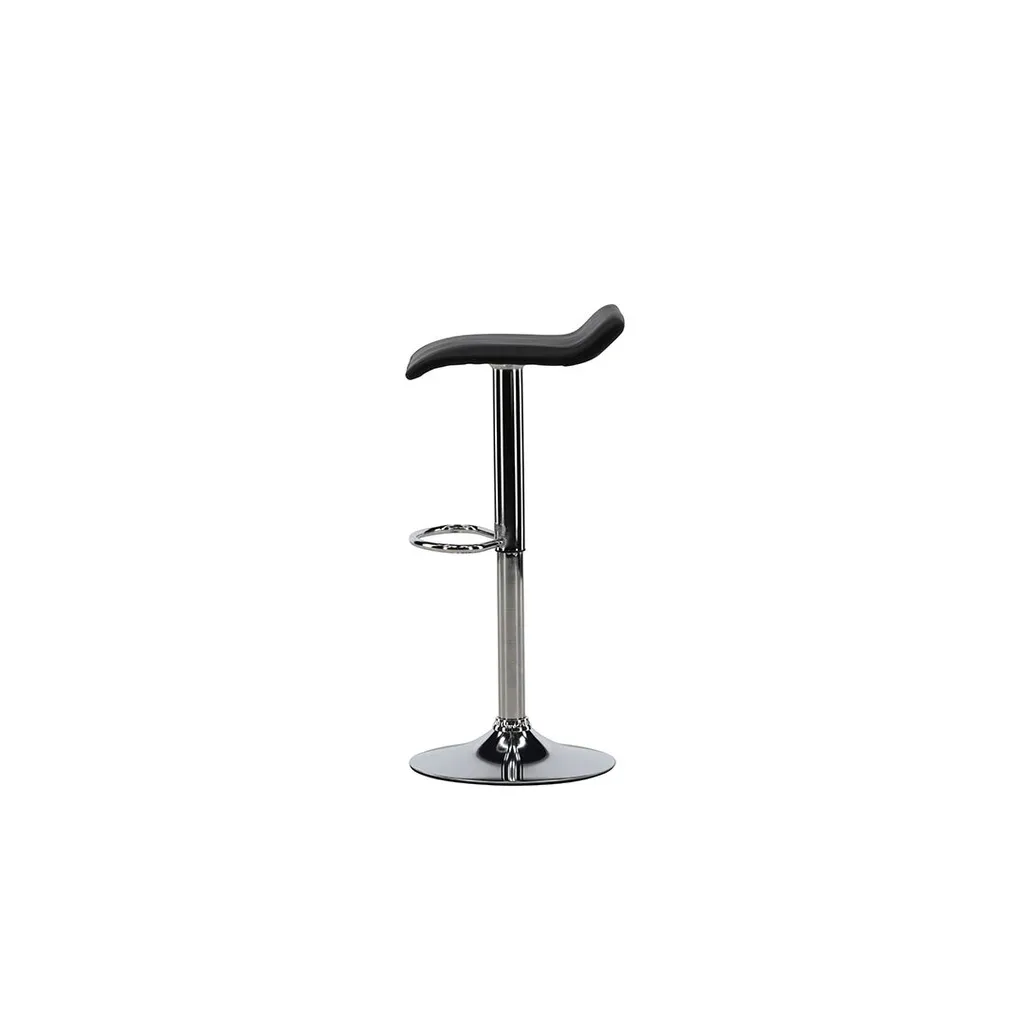 Jonna Tabouret de Bar en Cuir Polyuréthane Noir - Design Industriel Chic - 3
