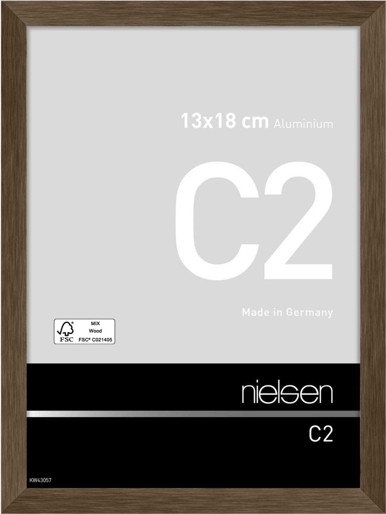 nielsen Aluminium Bilderrahmen C2, 13x18 cm, Struktur Walnuss Matt