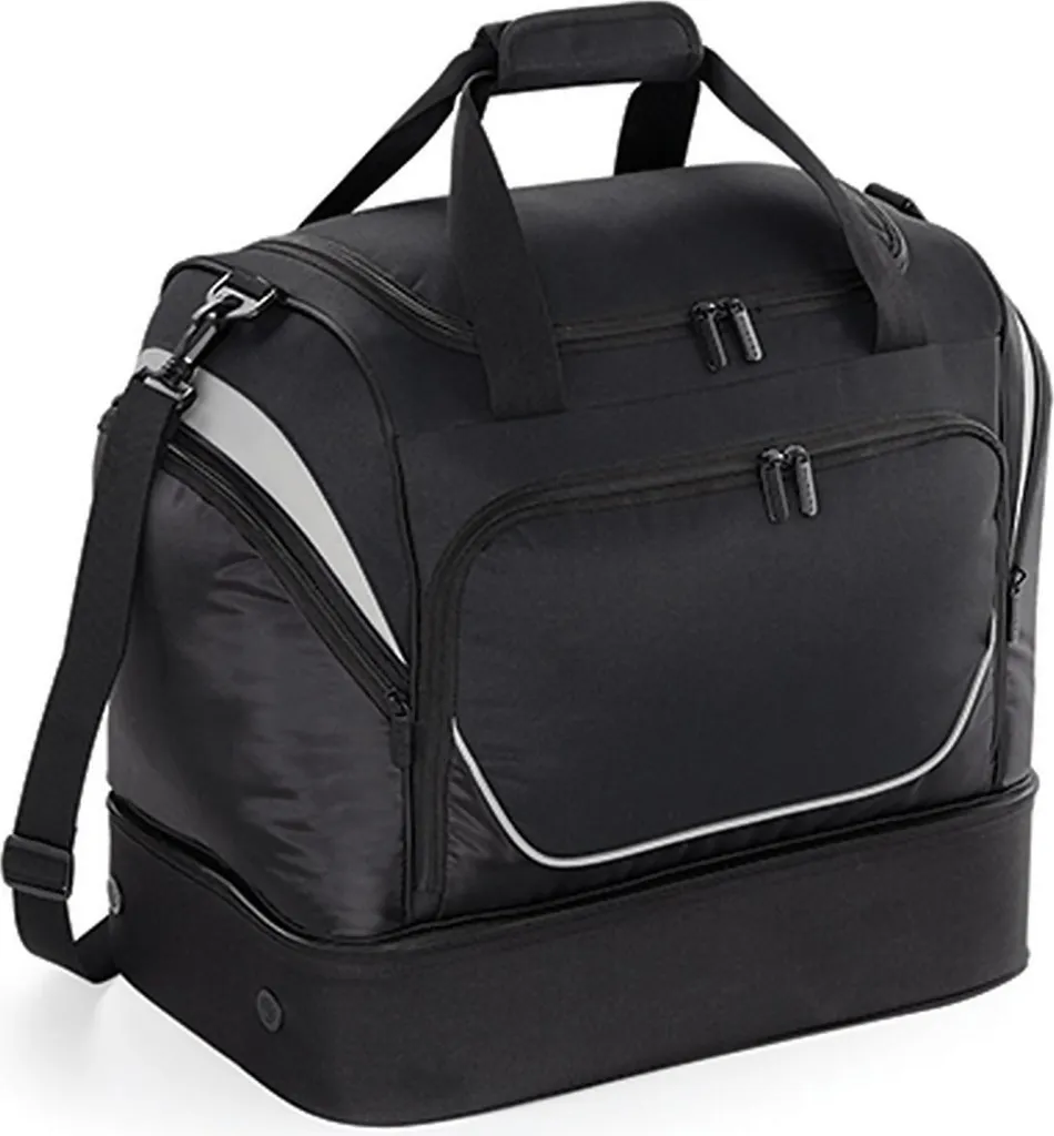 Quadra QS285 | Pro Team Hardbase Holdall Sport Bag | 44 x 39 x 27 cm - Colore: Nero/Grigio chiaro - Dimensioni: 44 x 39 x 27 cm
