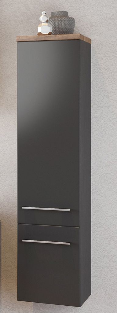 Midischrank Badschrank Hängeschrank Badezimmerschrank Schrank Bad "Davos I" Graphit/Grau-Matt