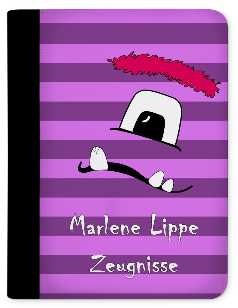 Zeugnismappe, Dokumentenmappe, Ordner A4, Monster Lila