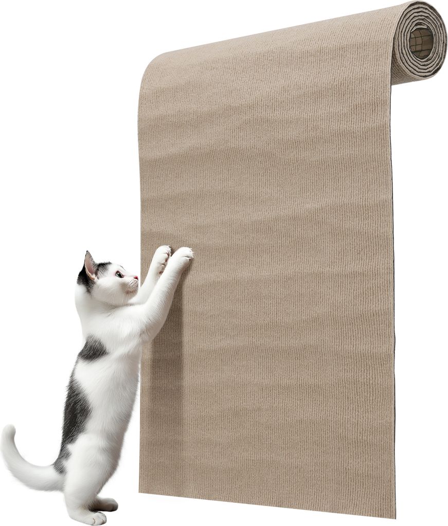 Navaris Kratzmatte selbstklebend 2m - Dick und schützend - Katzen Kratzschutz - Für Sofas, Wände, Kratzbretter - Kratzmatte Katze - Katzen Kratz...