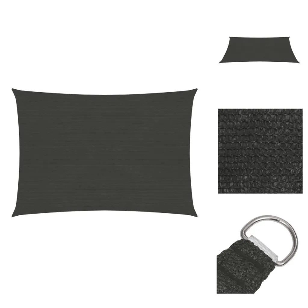 vidaXL Tenda da sole 160 g/m² antracite 4x5 m HDPE - Ombrelloni e tende da sole