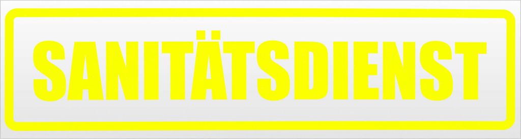 Kiwistar Sanitätsdienst Magnetschild Schild magnetisch - 20cm Neongelb - Magnetfolie für Auto PKW Kfz
