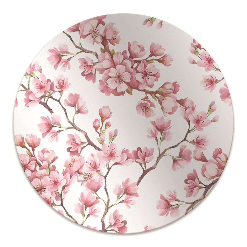 Rundmatte - Stuhlunterlage Bürostuhlunterlage - Rund Ø 100 cm - Bodenmatte - Fußmatte - Pinke Blumen