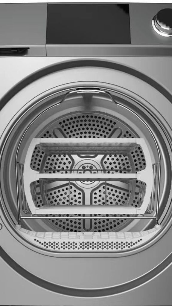Close-up view of the interior of a washing machine drum.