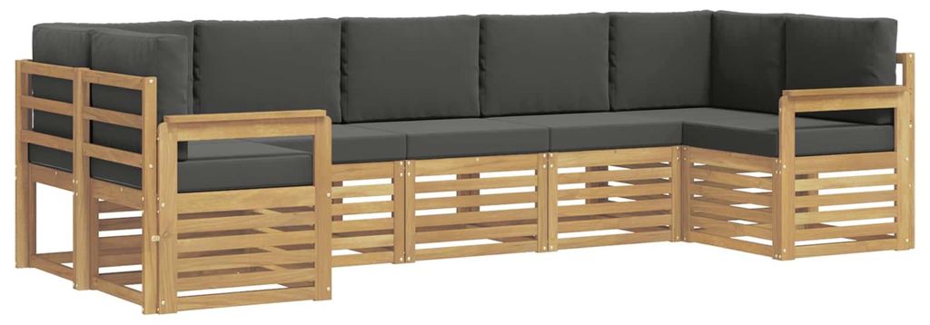 vidaXL Outdoor-Sofagarnitur 6 pcs Weiß und Anthrazit