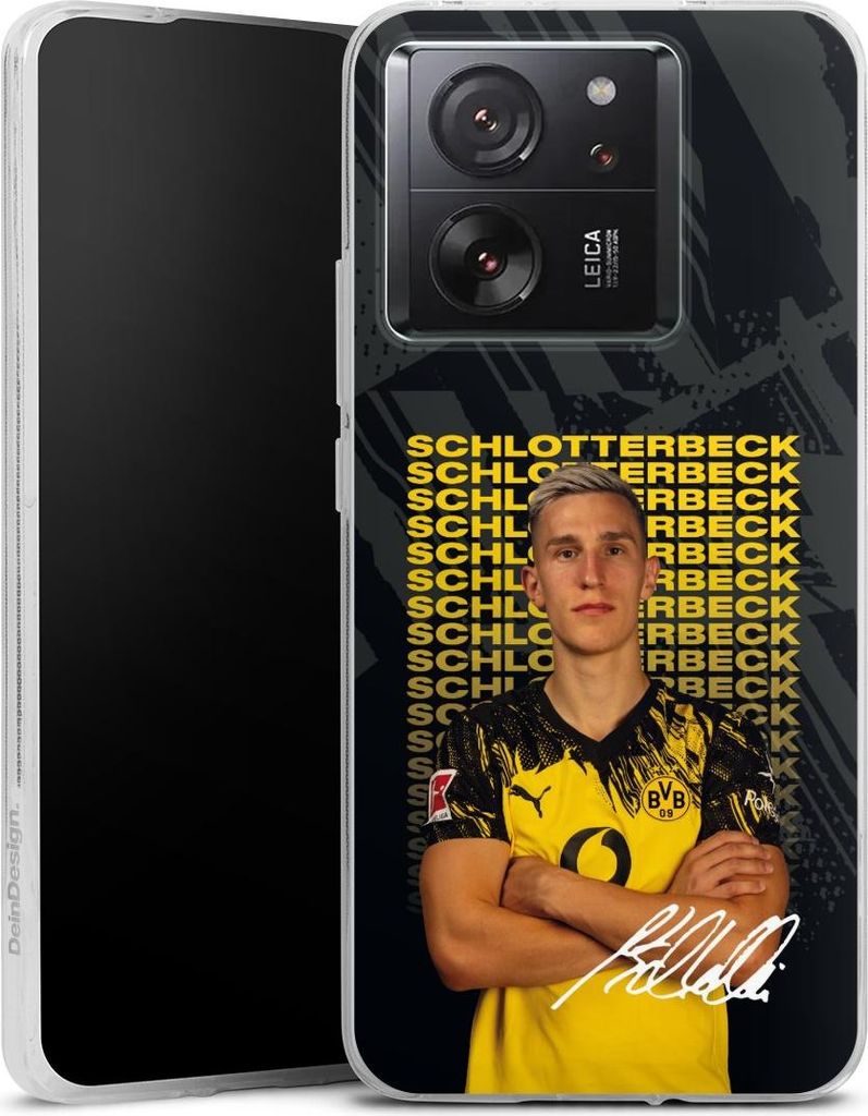 DeinDesign Handyhülle für Xiaomi 13T Pro Silikon Hülle Case Smartphone Schutzhülle BVB Borussia Dortmund Nico Schlotterbeck