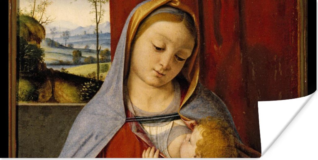 MuchoWow Poster Madonna mit Kind - Leonardo da Vinci 80x40 cm - Wanddeko
