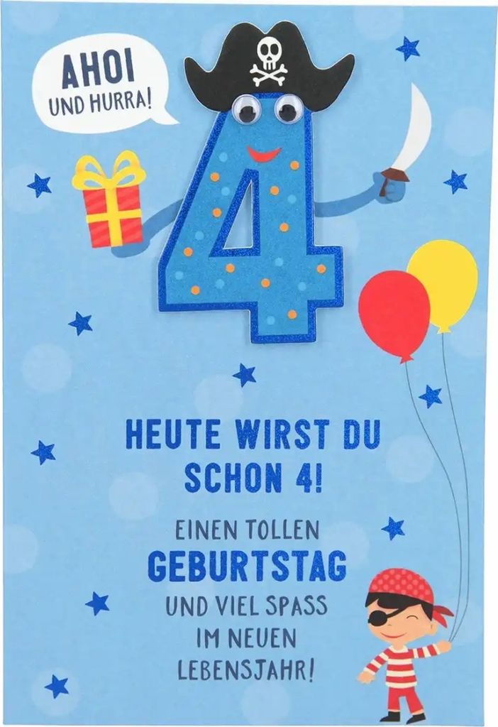 11566 Depesche Zahlenkarte, Glückwunschkarte-Heute wirst du schon 4! Einen tollen...