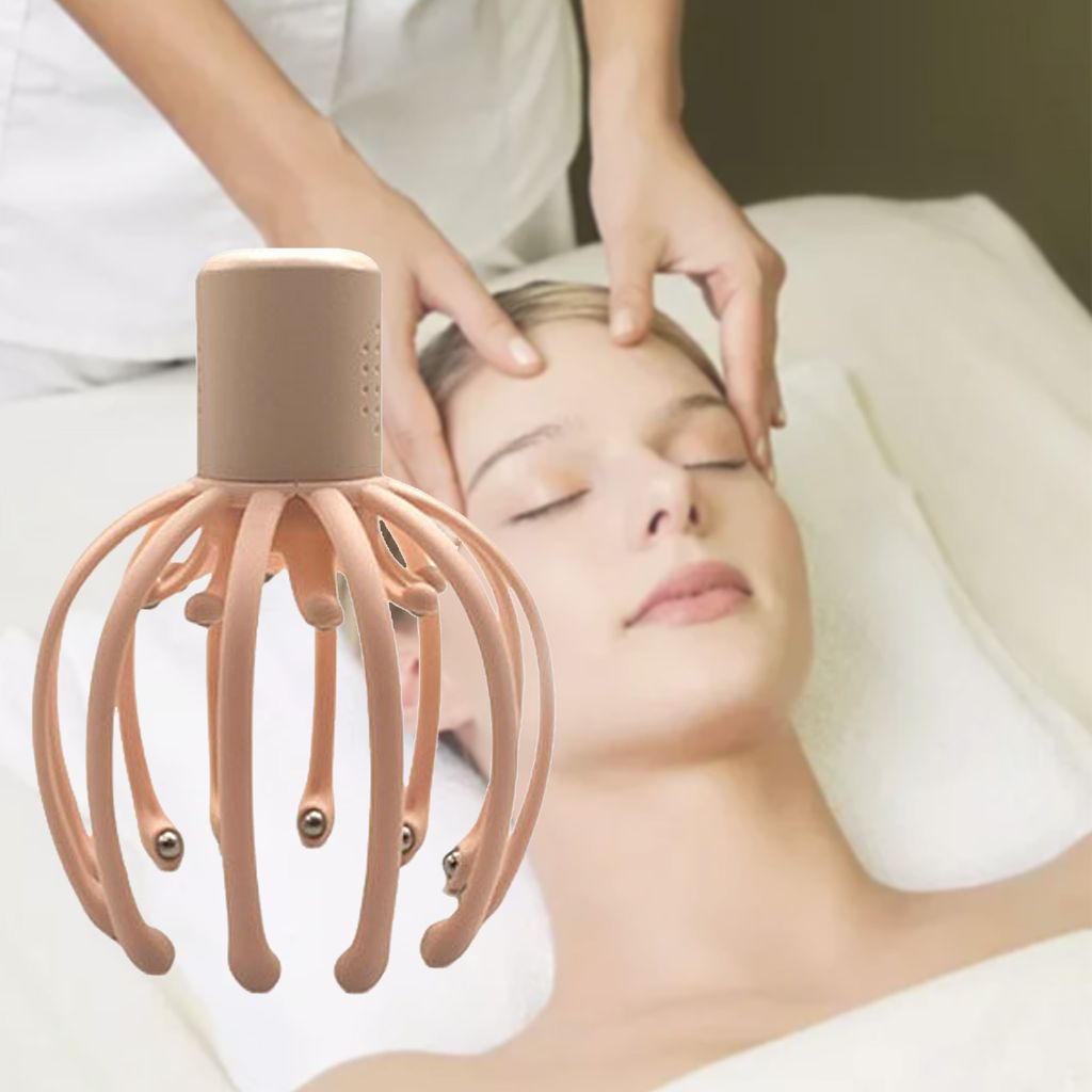 Kopfmassagegeräte, Massagegerät, Kabelloses Kopfmassagegerät, abnehmbare Massagebürste, mit Shampoobürste, Kopfhautstress entspannen, 30 × 20 cm