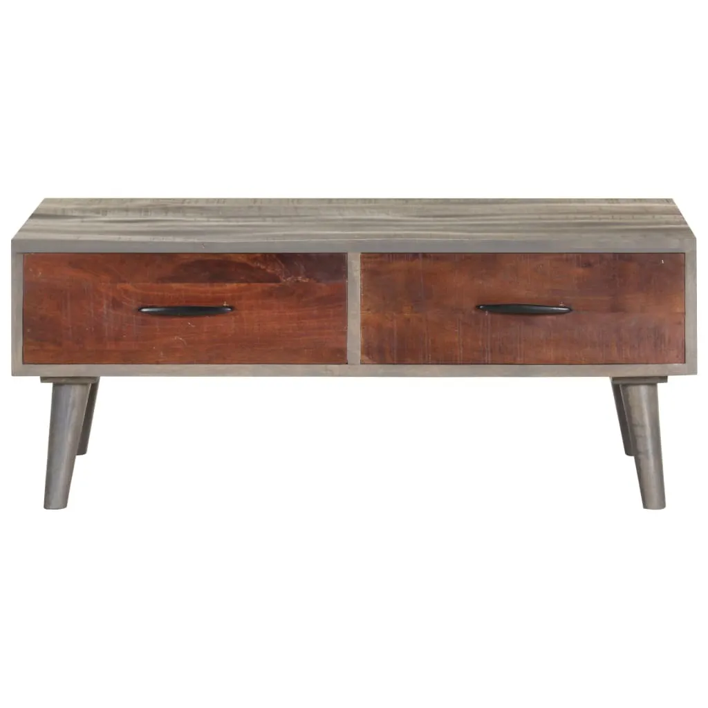 Table basse bois massif de manguier grise 100x60 cm robuste et durable - 2