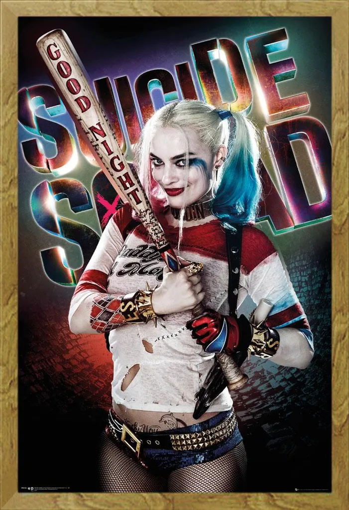 Poster Suicide Squad Harley Quinn Good Night con Cornice Shinsuke Oak