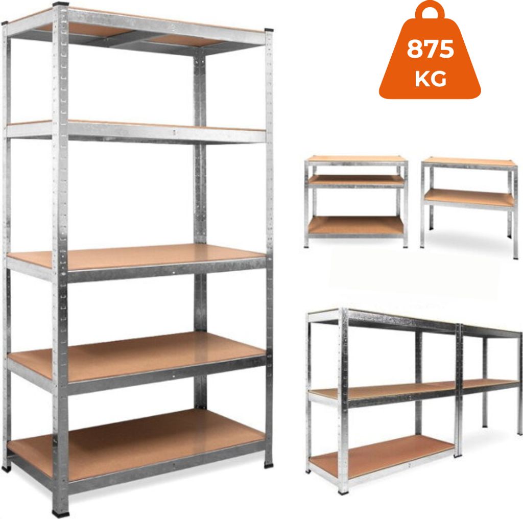 Hochlastregal HEAVY, max. 875 kg, 90x40x180 cm, silber