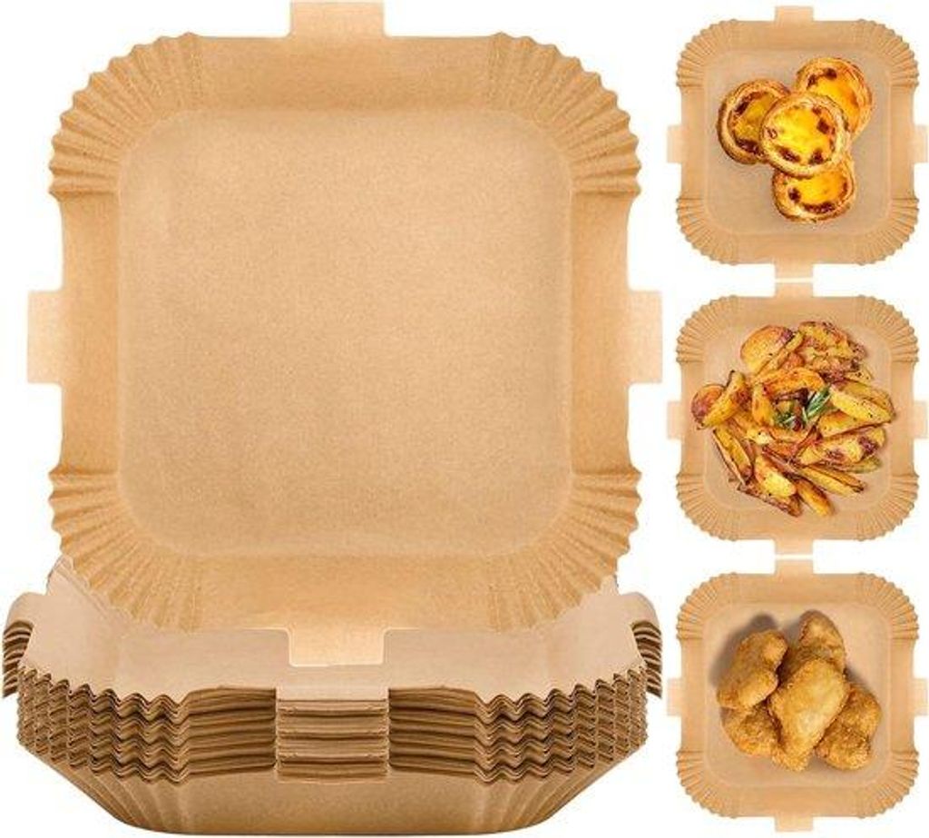Antiaanbak Backpapier 20cm quadratisch für Airfryer Oven