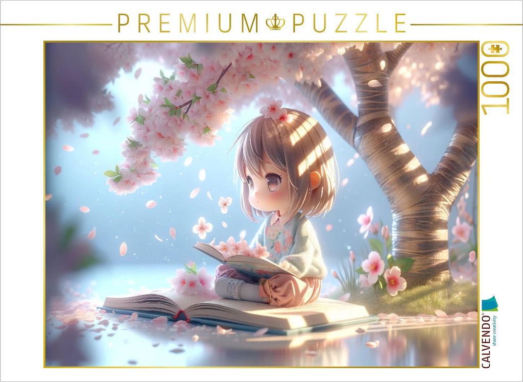 CALVENDO Puzzle Frühlingsträume unter Kirschblüten: Ein Buch voller Blüten | 1000 Teile Lege-Größe 64x48cm Foto-Puzzle für glückliche Stunden