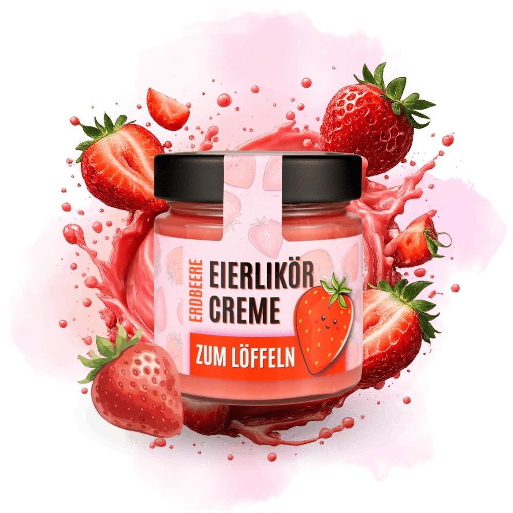 Mini Glas Eierlikör Erdbeere, 30 ml Produktbild 