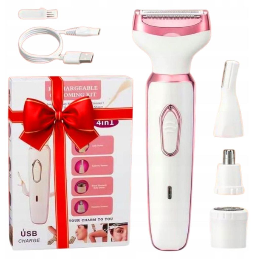 Elektrischer Damenrasierer 4in1 für Gesicht Körper Bikini Produktbild 