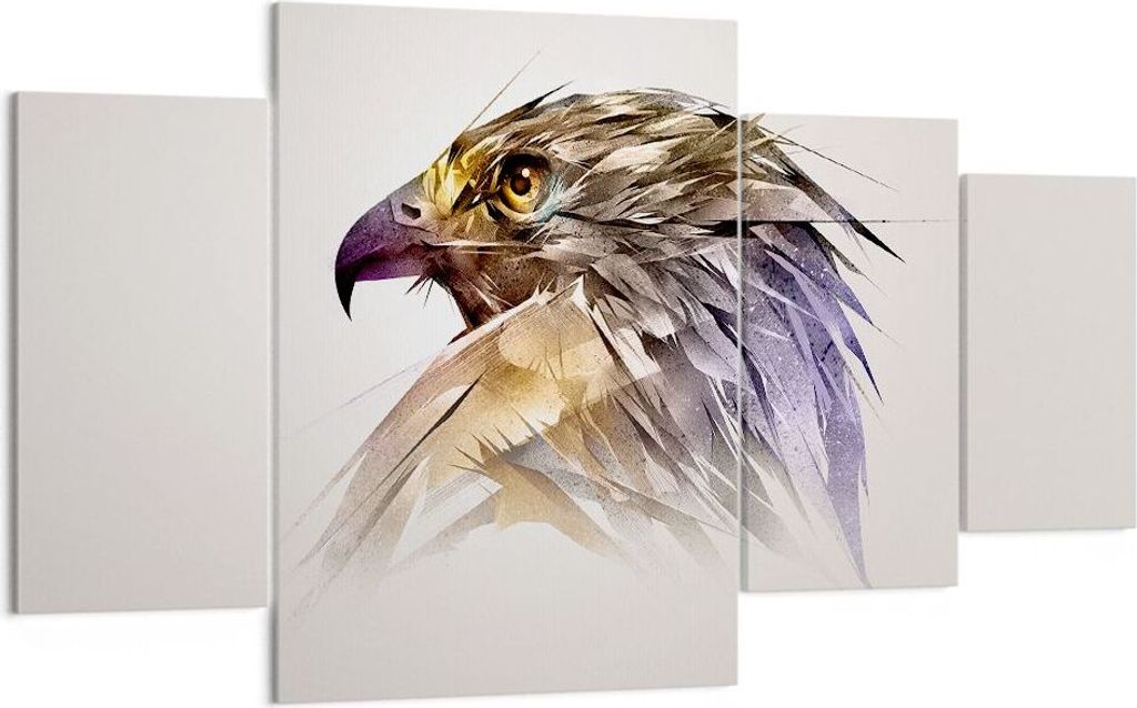 Bild auf Leinwand - Leinwandbild - Adler Vogel Feder - 160x90cm - Wand Bild - Wanddeko - Wandbilder - Leinwanddruck - Bilder - Kunstdruck - Wanddek...