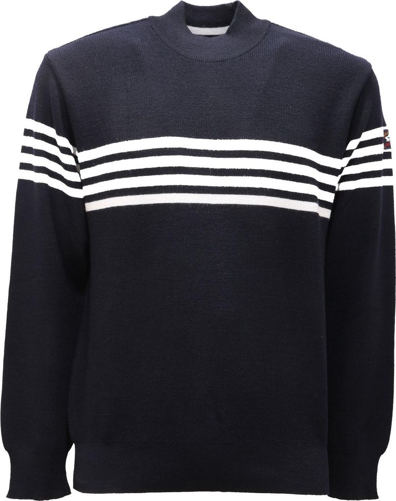 0205AF maglione uomo PAUL & SHARK blue wool blend sweater man