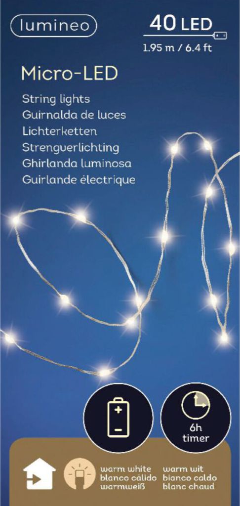 Kaemingk Micro LED Strangbeleuchtung Lichterkette mit 40 Produktbild 