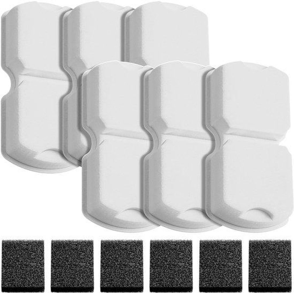 Katz-Trinkwasserfilter mit 12 Filtern: 6 Kohlenstofffilter + 6 Schaumfilter - multifunktionelle Filterung - für 4-6 Monate - Kunststoff
