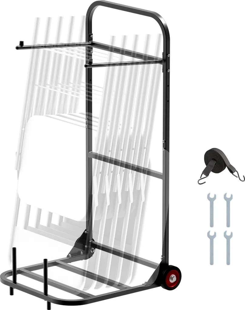 Carrello Porta Sedie Pieghevole VEVOR | Organizer Salvaspazio 10 Posti