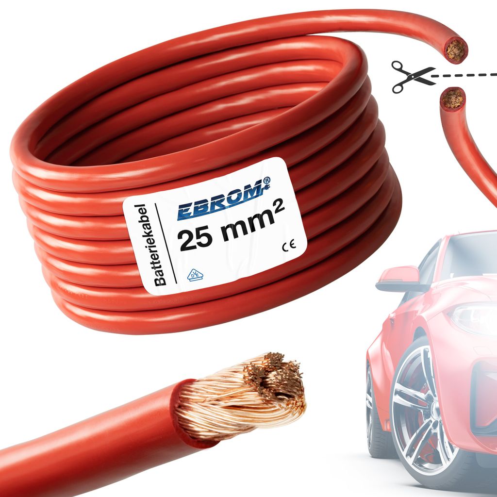 Kabel - Rot/Gelb 0,50mm² Fahrzeugleitung - 1m
