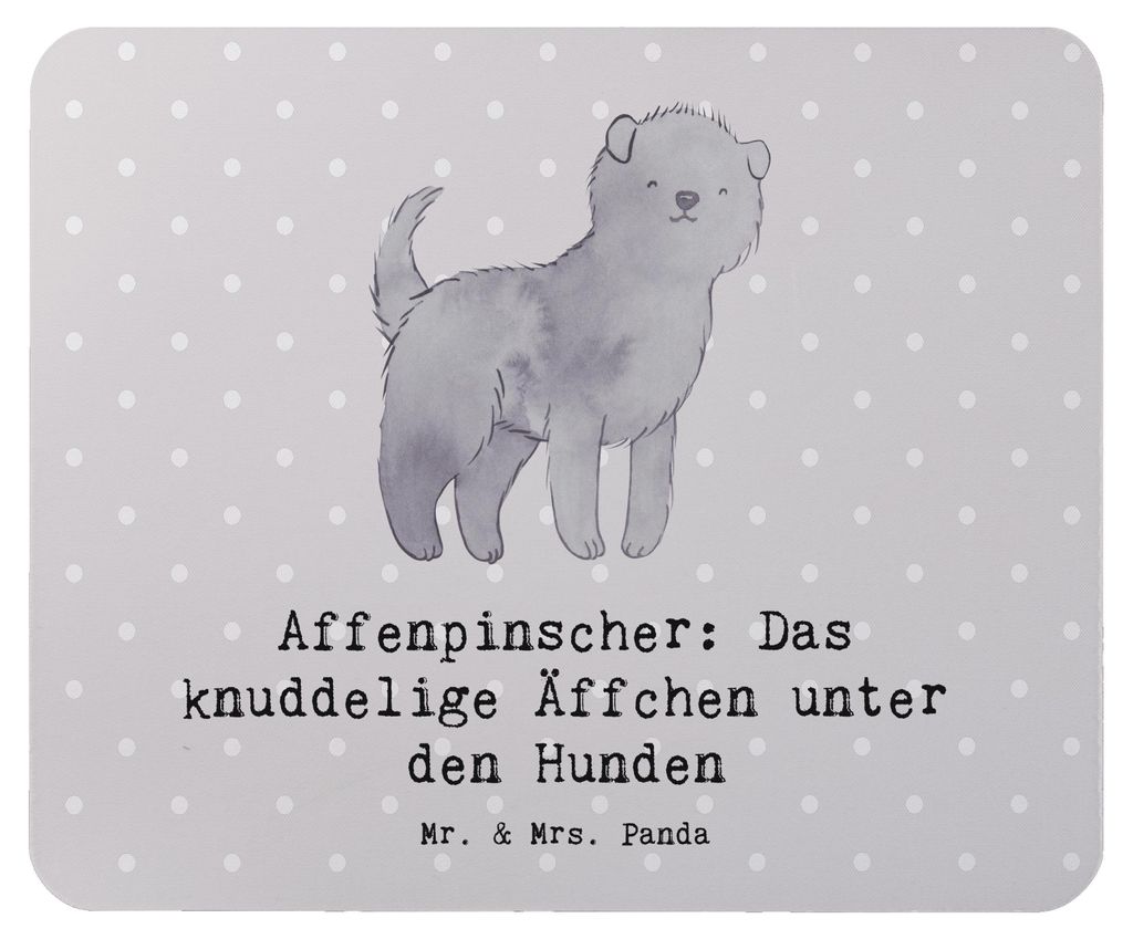 Mr. & Mrs. Panda Mouse Pad Affenpinscher Äffchen - Grau Produktbild 