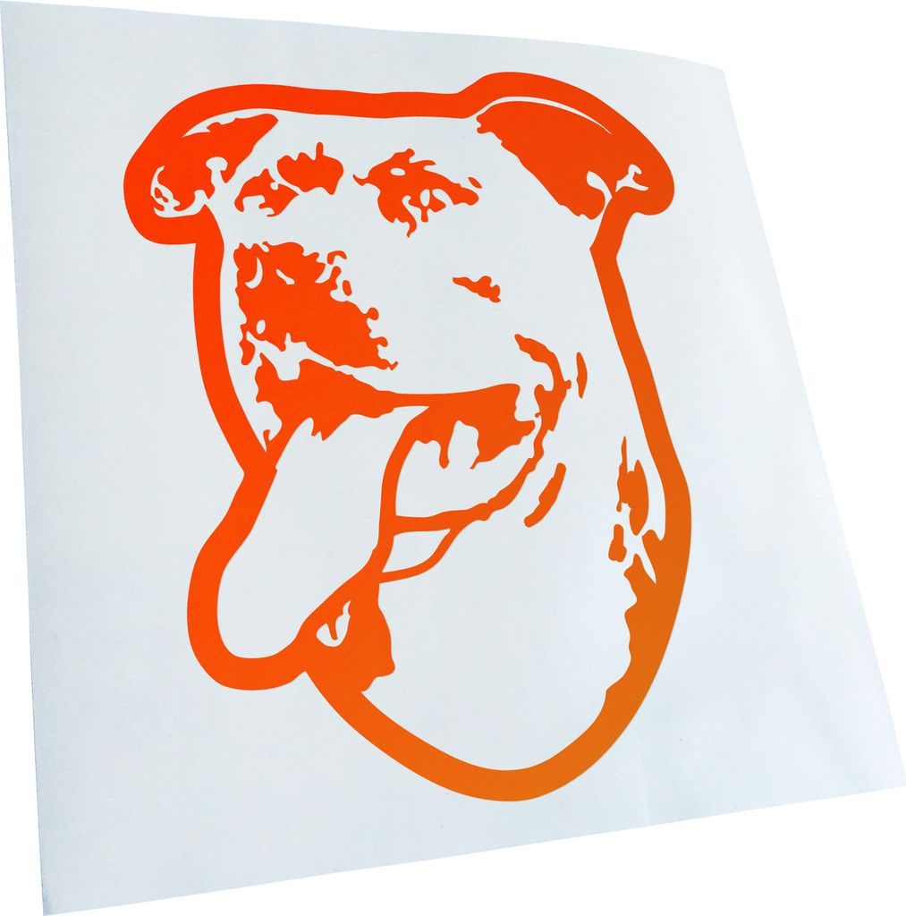 Kiwistar - Autoaufkleber - staffordshire bull terrier Hund - Neonorange - 24x20cm - Aufkleber für Auto, Laptop, Fahrrad, LKW, Motorrad mehrfarbig ...