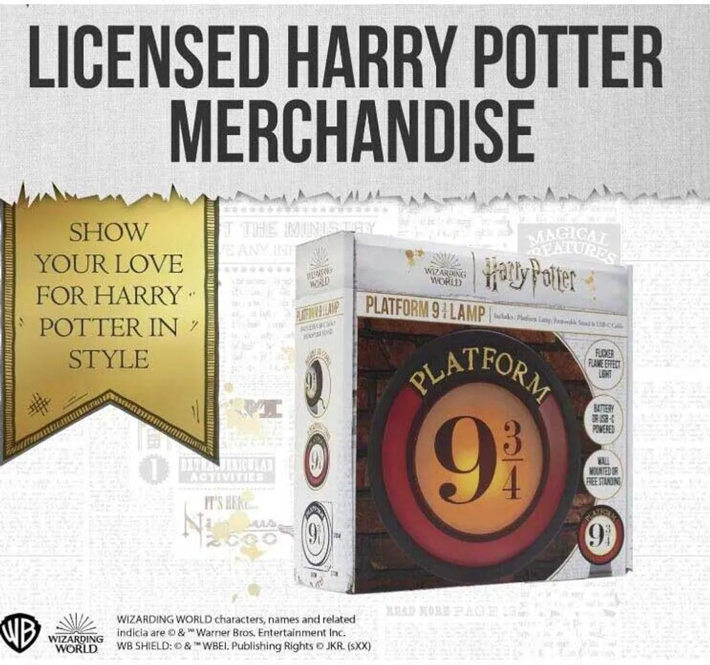 Lampada Harry Potter Binario 9 3/4 Blue Sky Studios LED per Fan - 12
