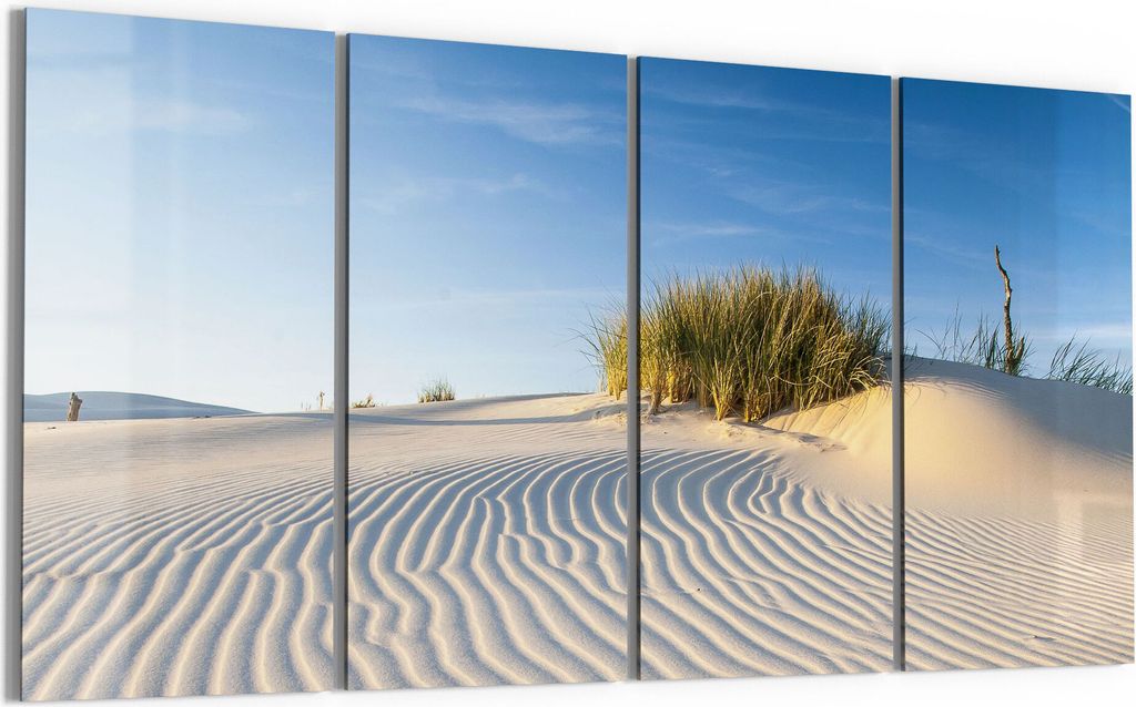 DEQORI Glasbild Echtglas 4x30x60 cm 'Sanddüne Ostseeküste' Wandbilder XXL groß