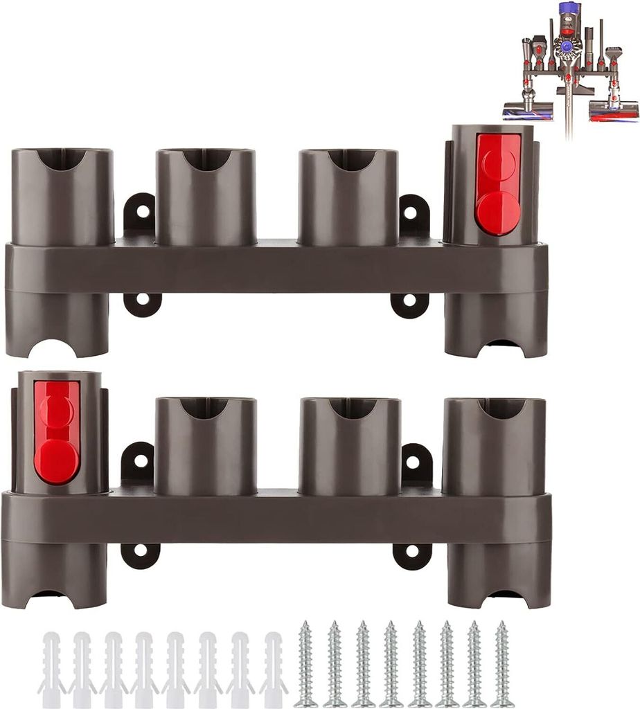 Wandhalterung Zubehörhalter für Dyson V7 V8 V10 V11 V15 Staubsaugerzubehör, Dyson Aufsatzhalter (10 Aufbewahrungsbuchsen, 2er Pack)