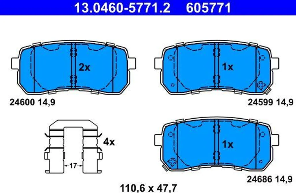 Plaquettes de Frein Arrière pour Carnival - Remplacement OE 583023JA00