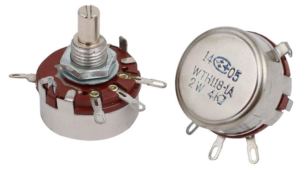 2 Pcs WTH118-1A 2W 4K ohm Einmalige Drehung Drehkonus Kohlenstoff Potentiometer DE de