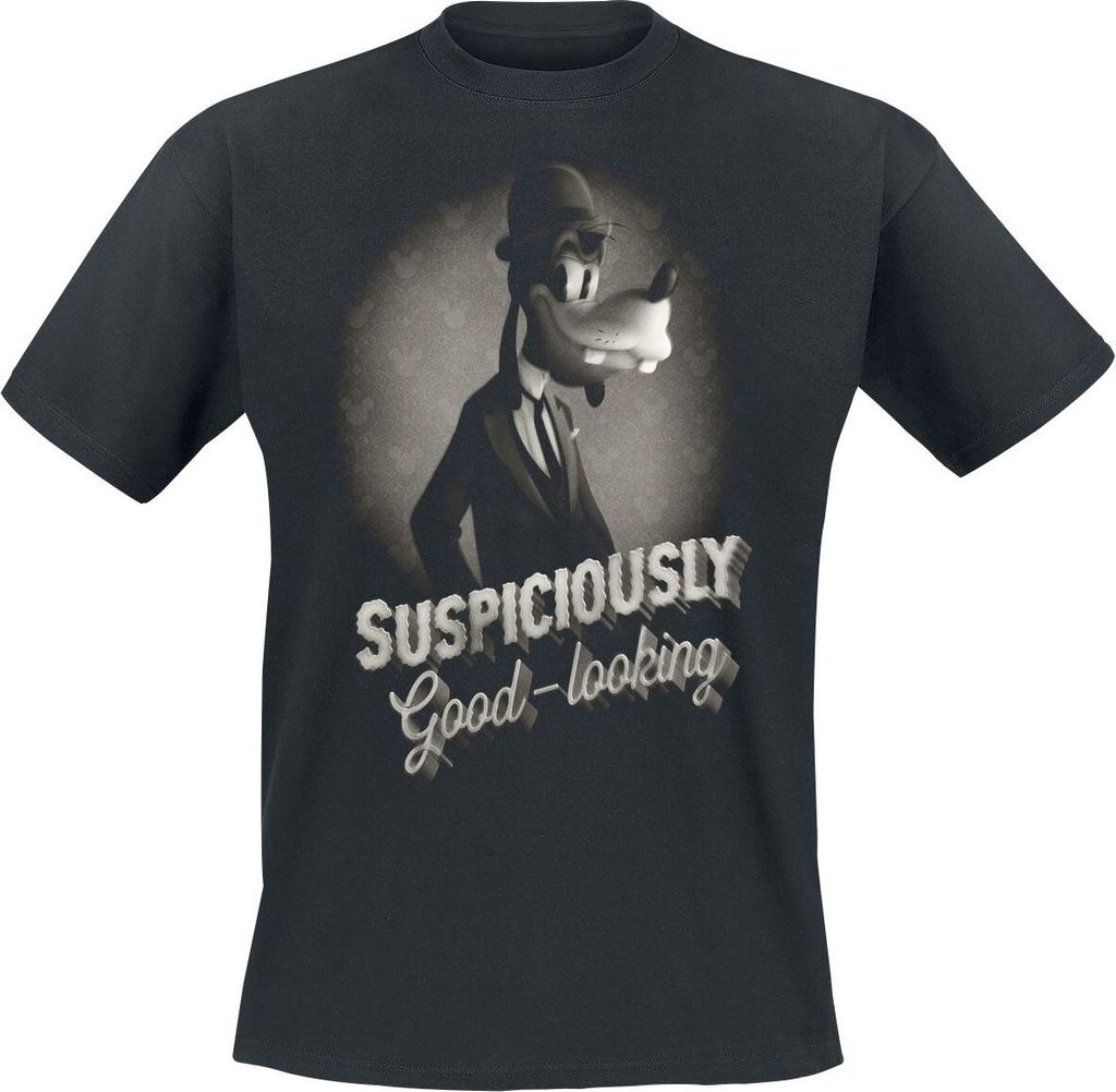 Mickey Mouse T-Shirt Herren Goofy - Suspiciously schwarz S