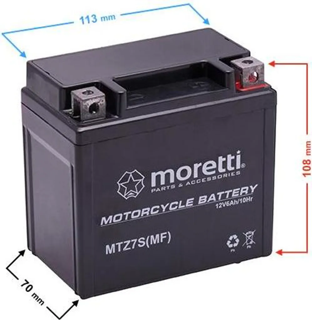 Batterie MTZ7S Moretti Technologie Gel AGM Anti-Vibration et Étanchéité