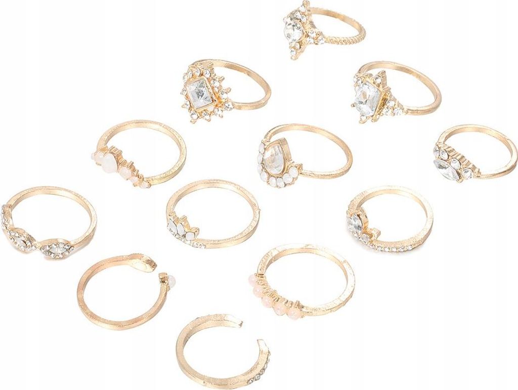 gold RETRO PUNK BOHO 94 SET RETRO RINGE