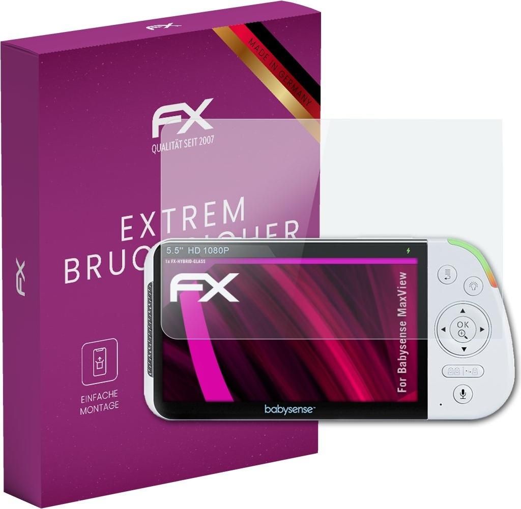 atFoliX FX-Hybrid-Glass Displayfolie kompatibel mit Babysense MaxView Glasfolie