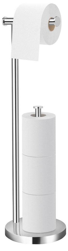 2-in-1-Stand-Toilettenpapierhalter, Badezimmer-Toilettenpapierhalter mit großem Ablagefach, rostfrei und korrosionsbeständig, Stand-Toilettenpapi...