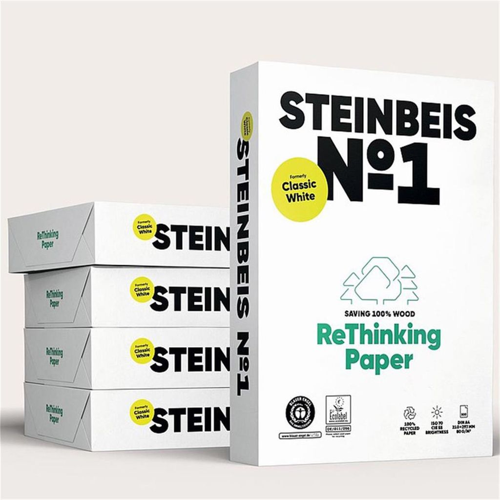 Kopírovací papier Steinbeis №1recyklovaný A4, 80g CIE 55 Obrázok produktu 3