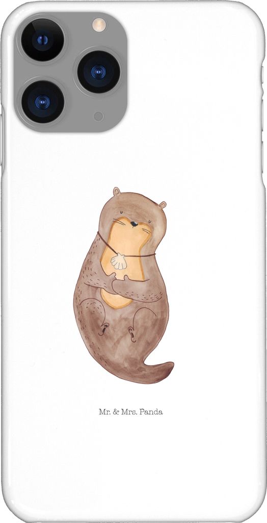 Mr. & Mrs. Panda Iphone 11 Pro Handyhülle Otter Muschel - Weiß - Geschenk, Büro, Premium Kunststoff, Motivation, Süß, Handy Case