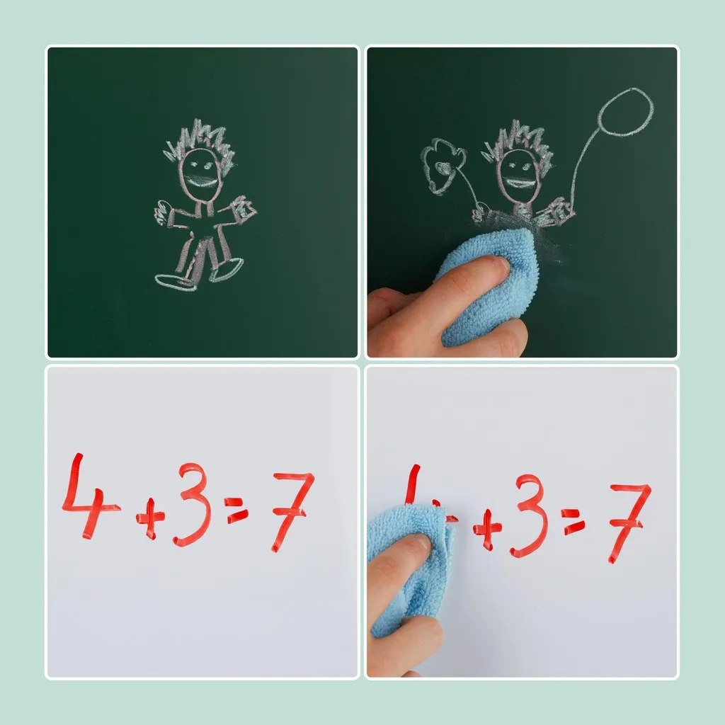 Tableau blanc magnétique enfant surface effaçable à sec grand format - 6