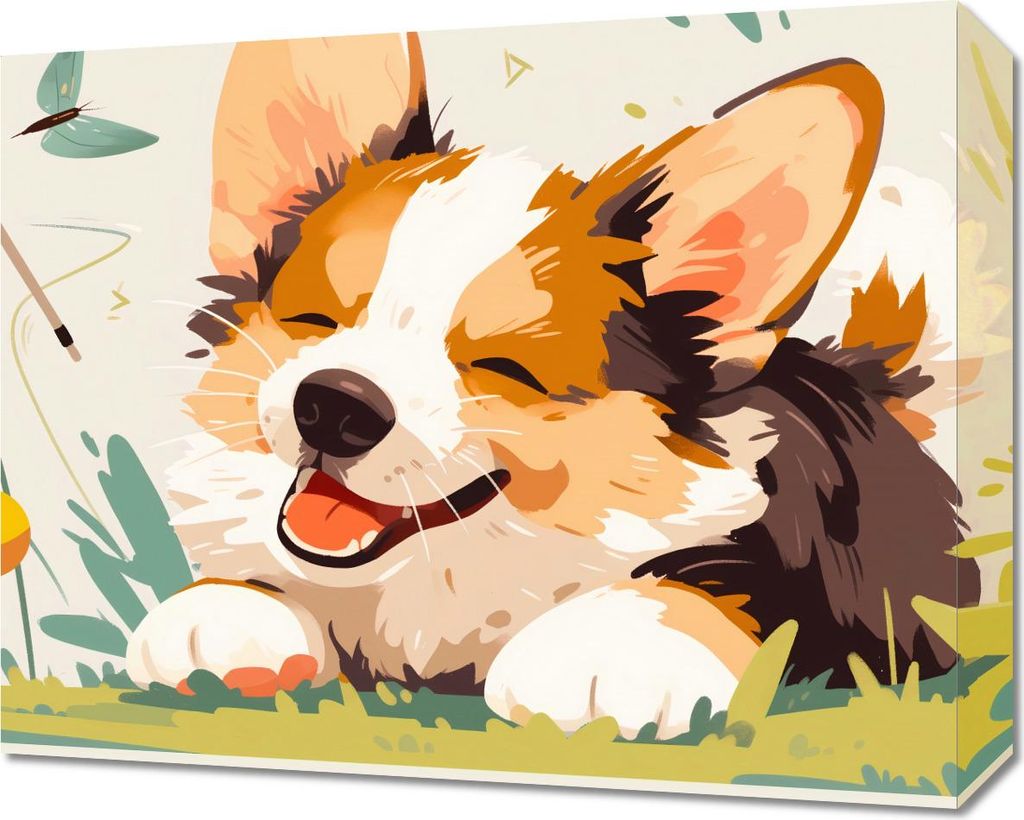 Bild 50x40cm Unbeschwerter Corgi