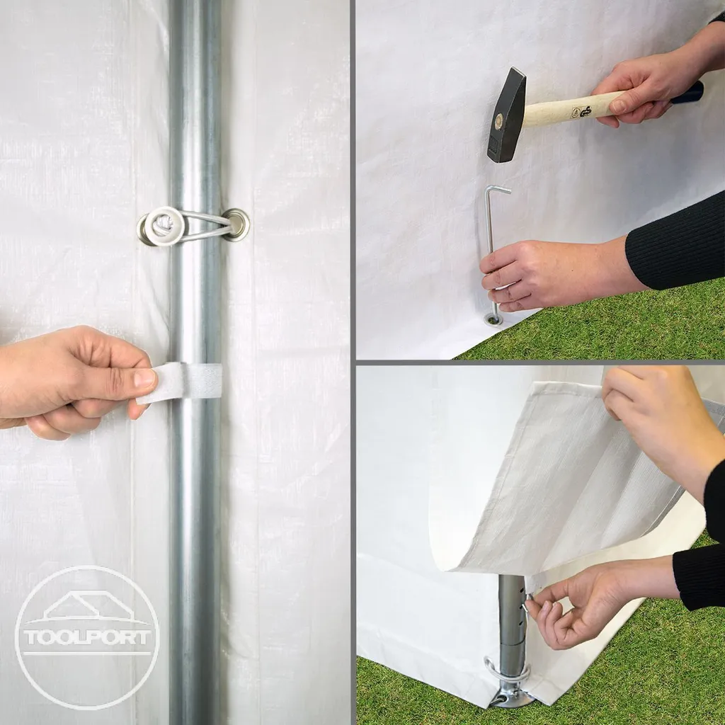 Tente de réception 3x6 m robuste - Solution contre la pluie bâche PE - 9