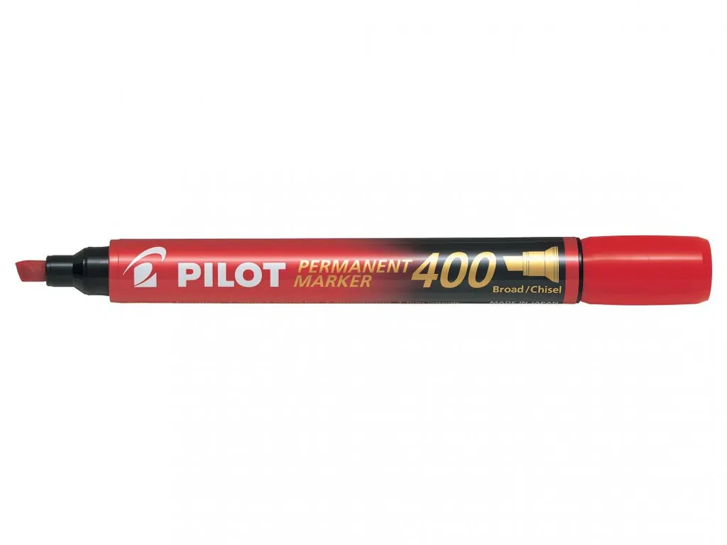 Marqueur Pilot 400 Permanent rouge pointe biseautée pour marquage durable
