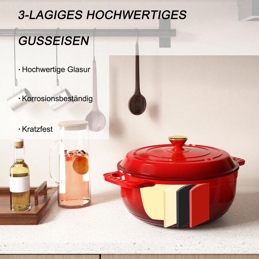 LEADZM Gusseisen Topf 26cm