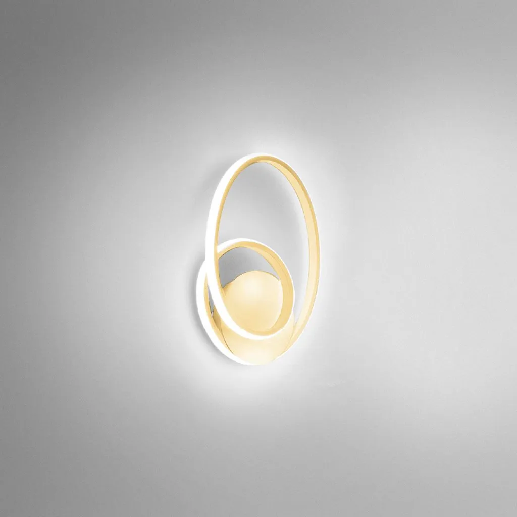 Diva Applique or brossé 20W LED 3000K 37x29 cm - Éclairage chic et moderne