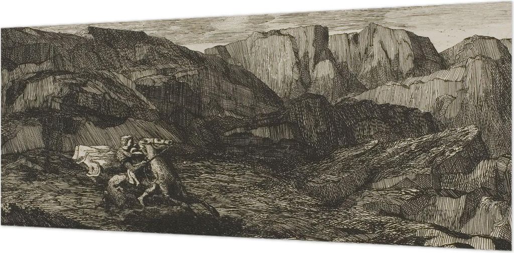 Wandtapete - Dekorative Tapete für Wohnzimmer- Tapetenfolie für Wanddekoration - 208x146 cm - Bergreise